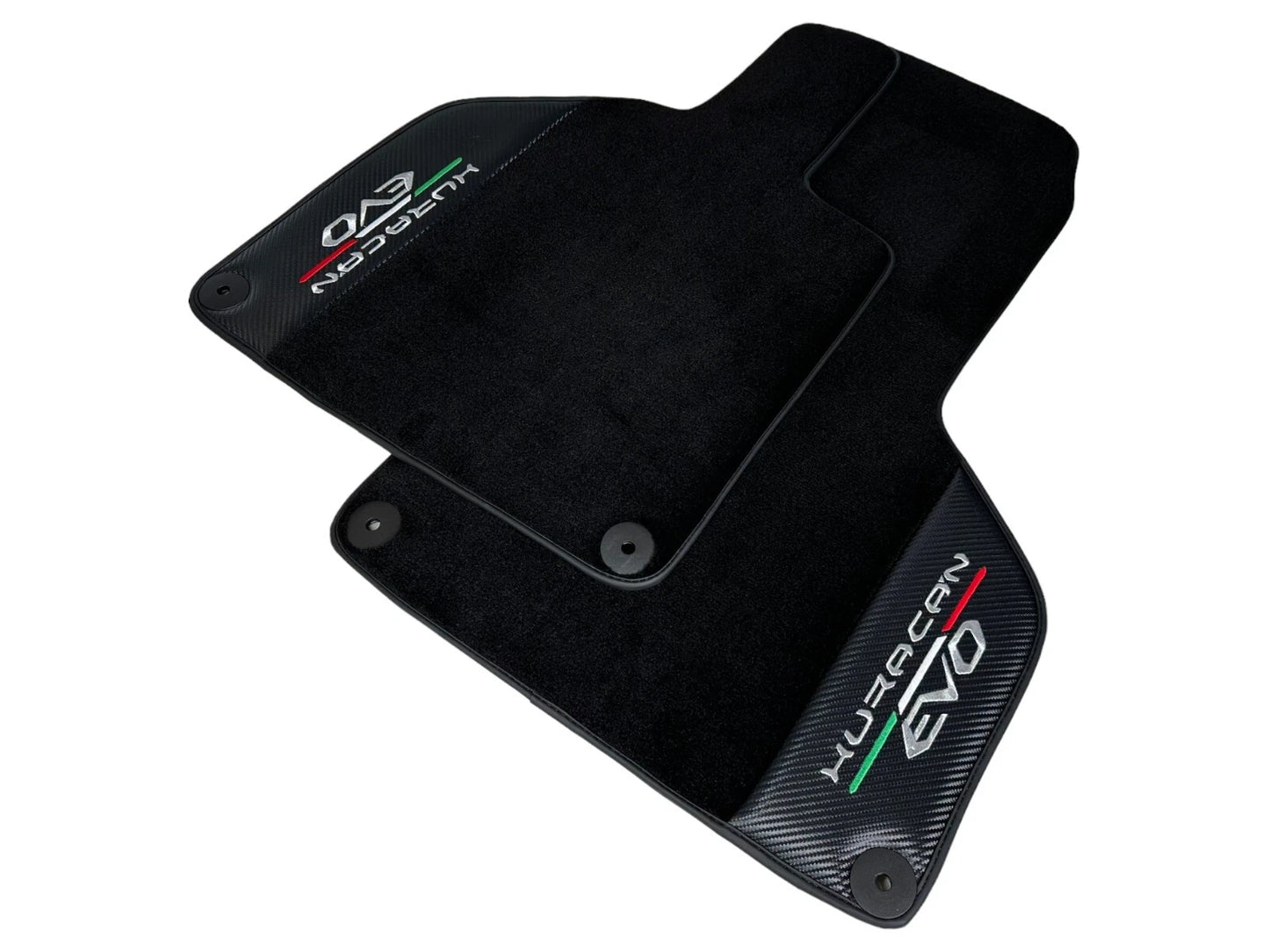 Black Floor Mats for Lamborghini Huracan EVO 2014-2023 LHD with Carbon Leather