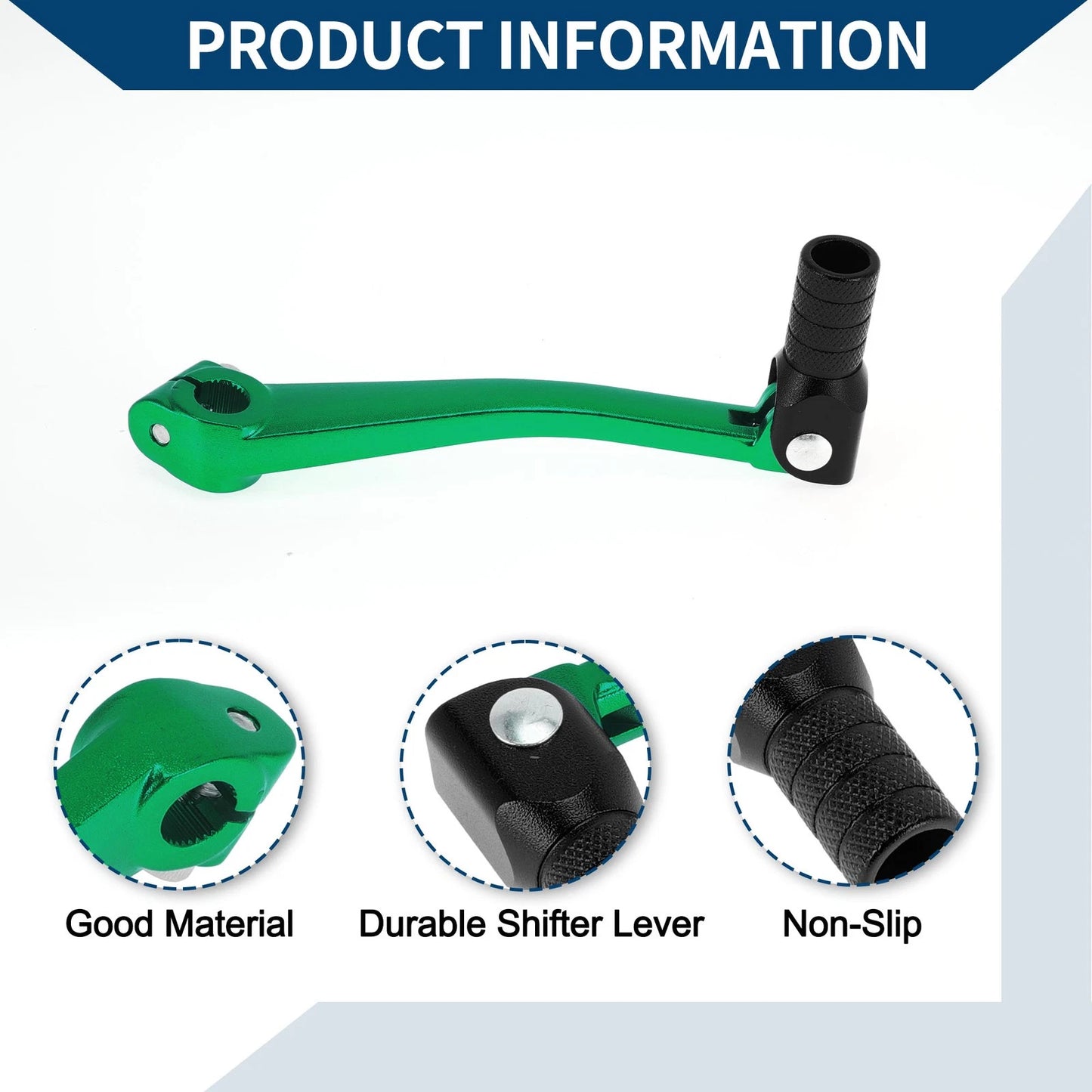 Folding Gear Shifter Lever for Bosuer 125 Green Lever Black Head