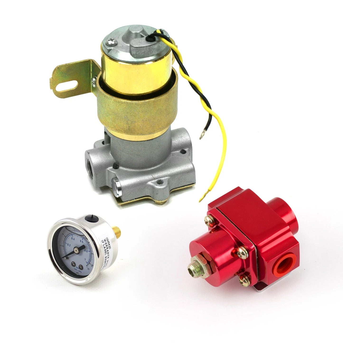 Universal Electric Fuel Pump with Red Regulator & Gauge