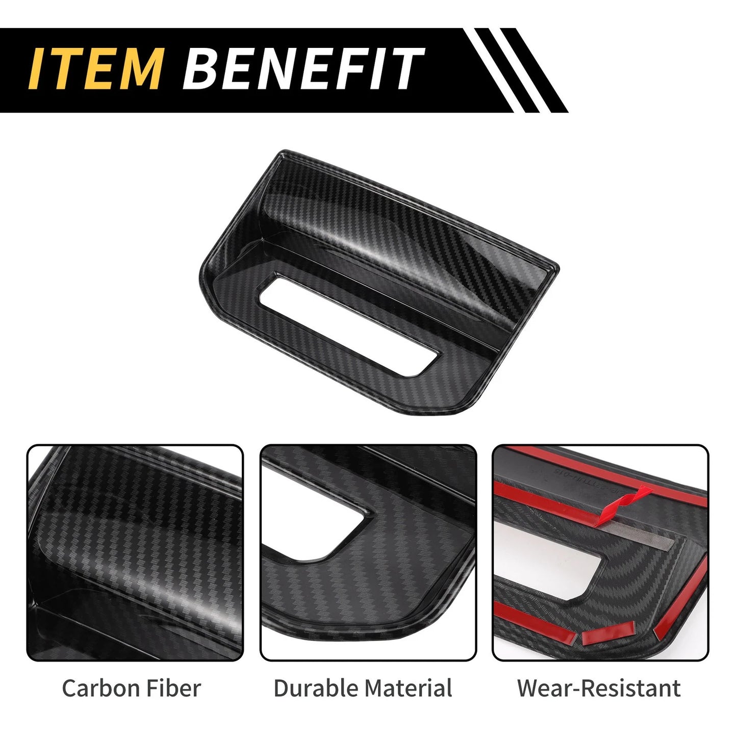 Carbon Fiber Air Vent Armrest AC Outlet Cover for Toyota Tundra (2022-2024)