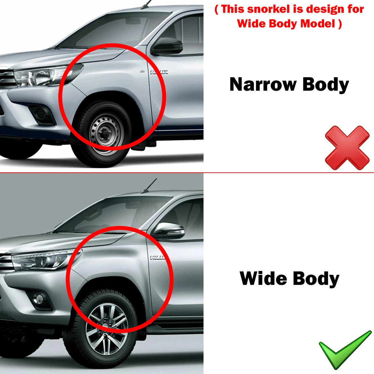 Wedge Head Snorkel Kit for Toyota Hilux REVO GUN135 2.4L 2.8L (2015-2023)
