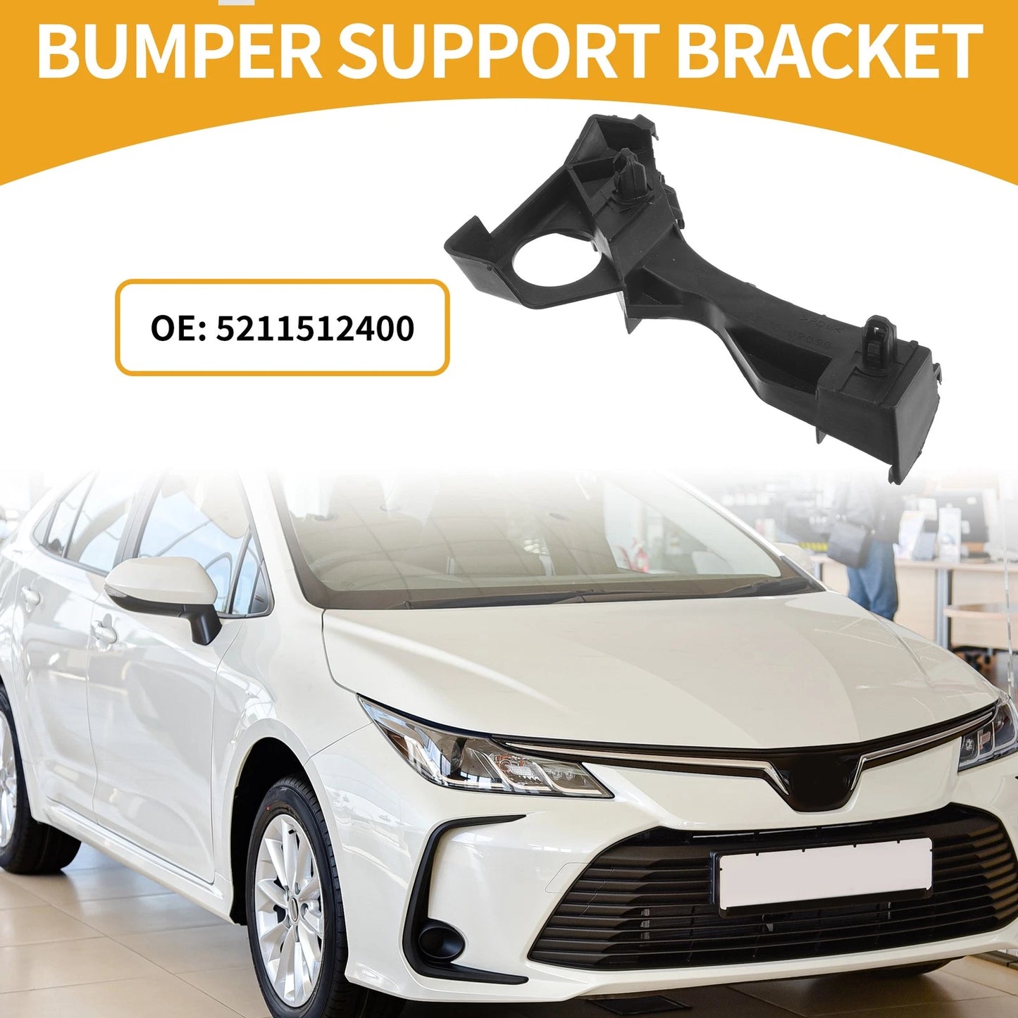 RH Front Bumper Support Bracket for Toyota Corolla (2003-2007) 1 Pc Black