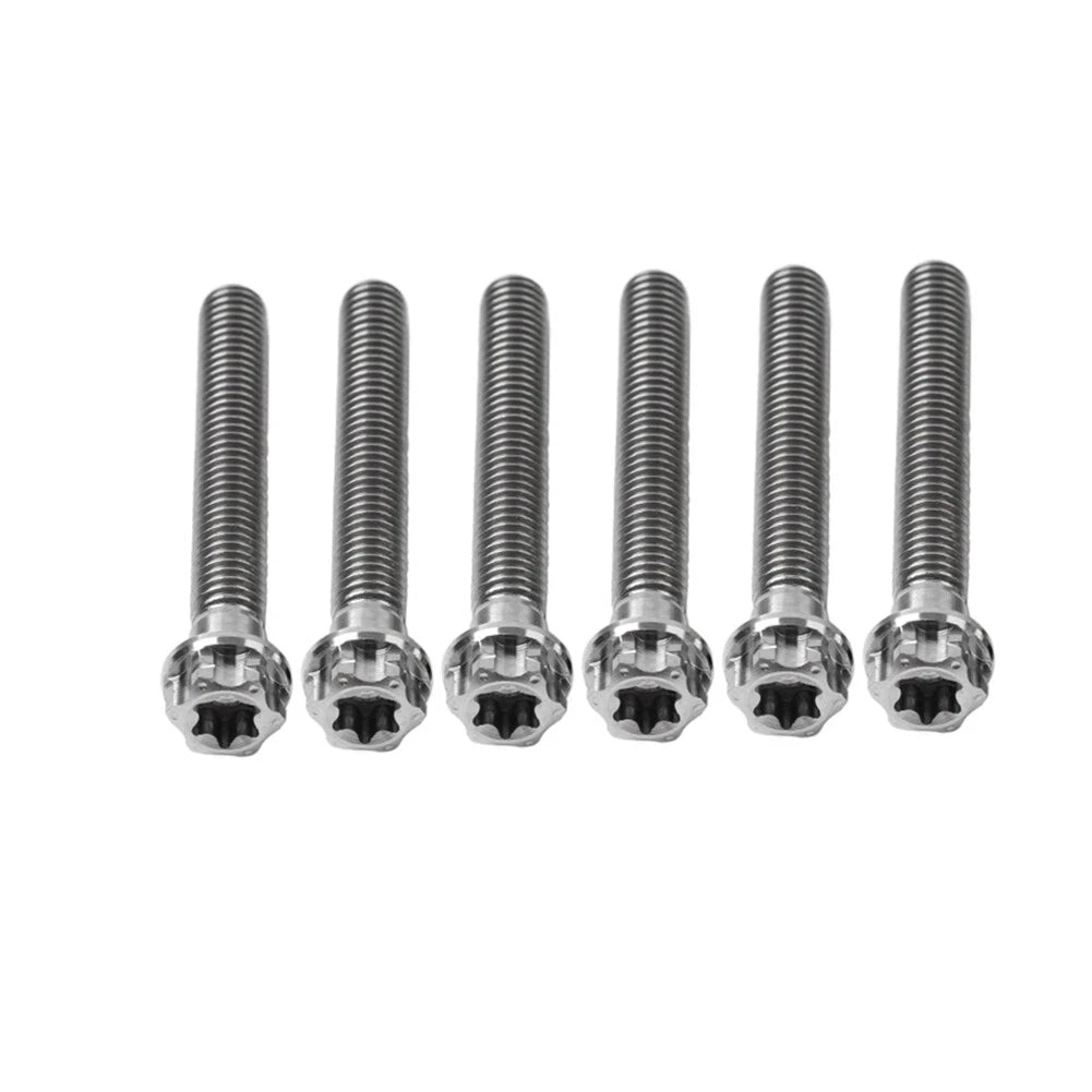 6pcs M8x50mm Titanium Torx Head Flange Screws for Motorcycle Bike