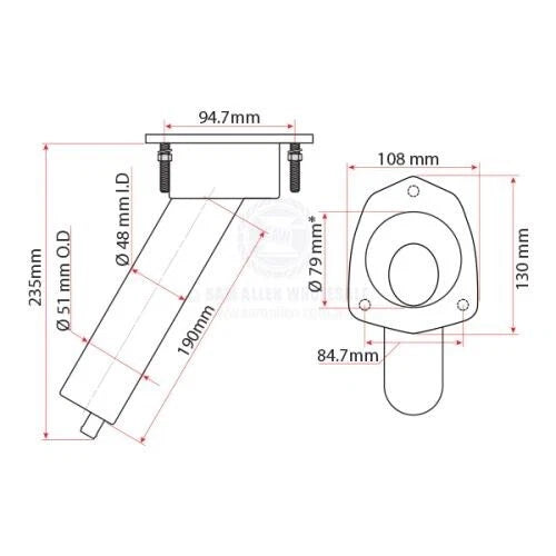 Boat Combo 30° S/S Rod/Drink Holder for Relaxn Mako Series Concealed Mount