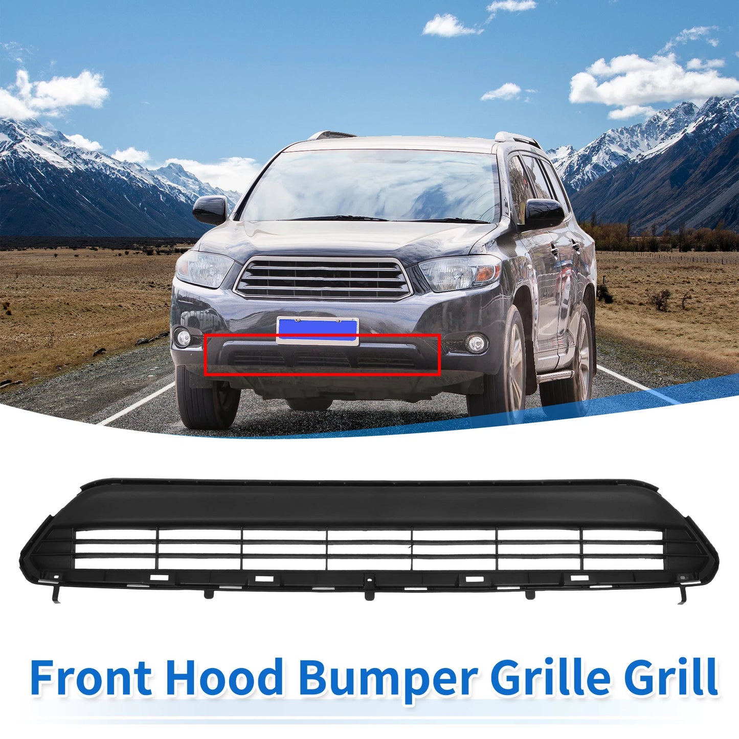 Front Bonnet Bumper Grille for Toyota Highlander (2011-2013)