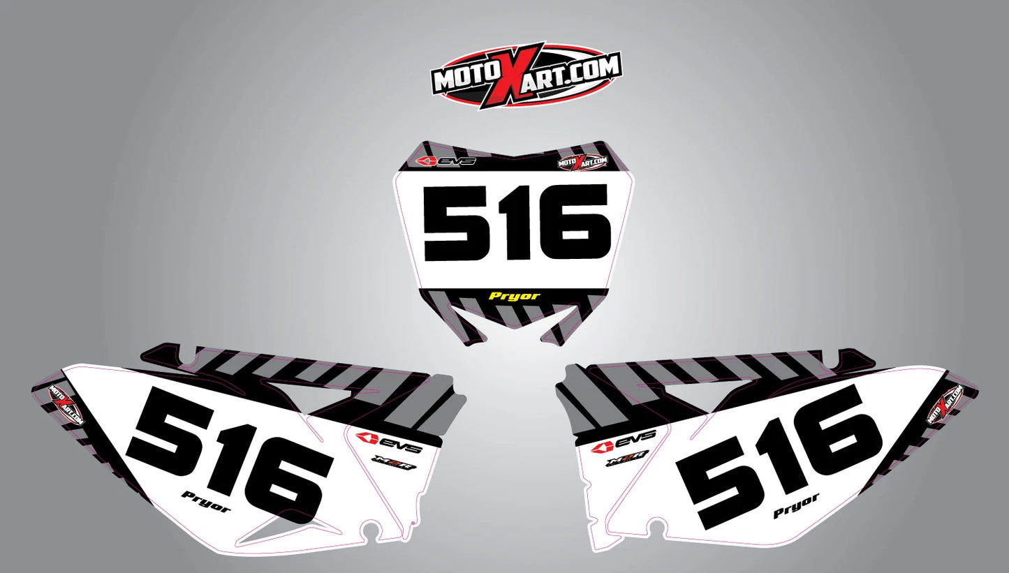 Custom Number Plates for Suzuki RMZ 250 Factory Style Stickers (2010-2015)