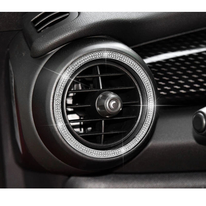 Pair Crystal Air condition Outlet Vent Ring Trim fit For Mini Cooper F55 F56 F57