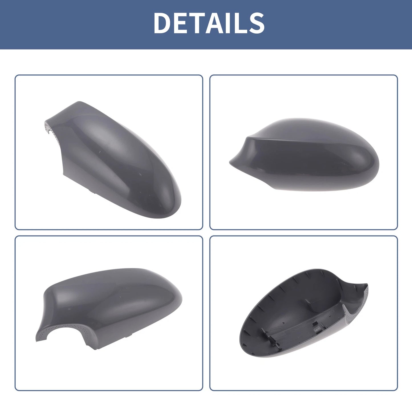 Mirror Cover Cap Replacement Gray for BMW 1 Series E81 E82 E87 E88 (2004-2010)