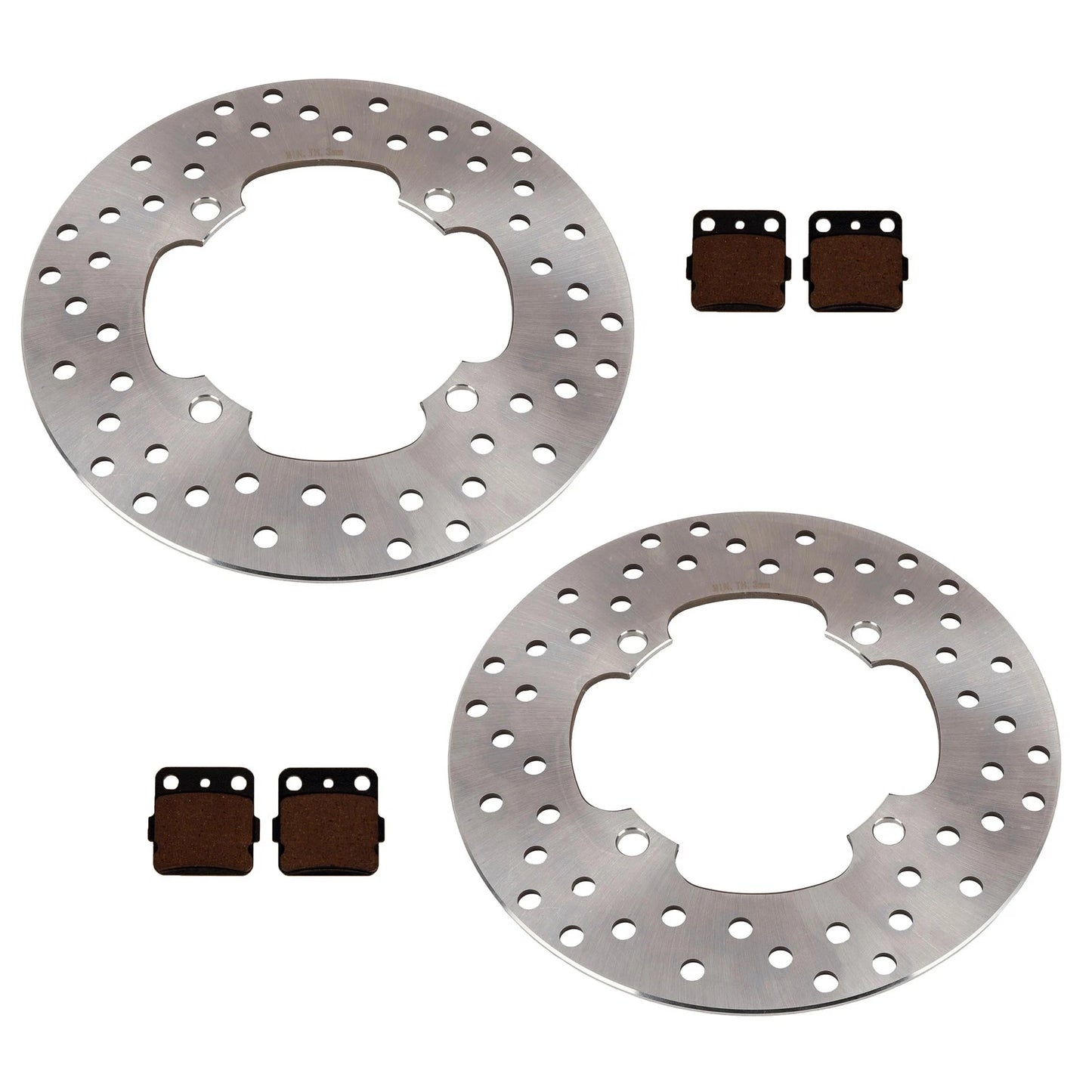 2 x Front Disc Rotors & Semi-Metallic Pads for Yamaha Grizzly 660 4x4