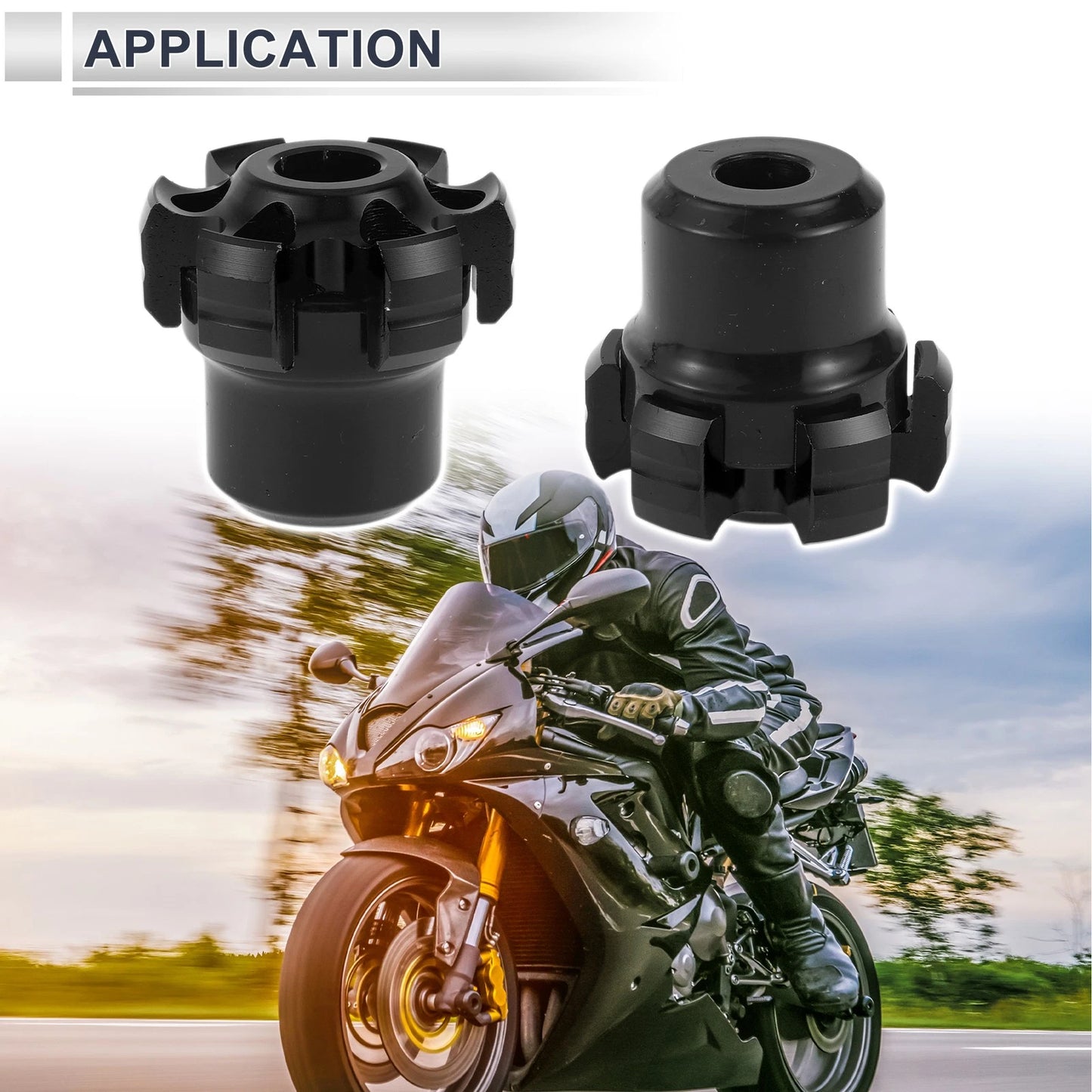 13.5mm Aluminum Alloy Motorcycle Slider Screws Hex Key 1 Set Black for Model