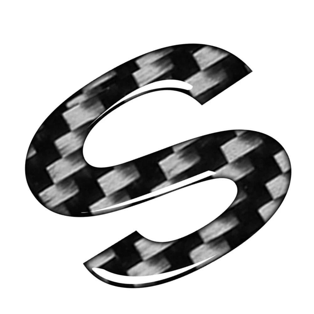 Carbon Black Car Badge Emblem Alphabet Letters Decals Stickers for Window Door Wall