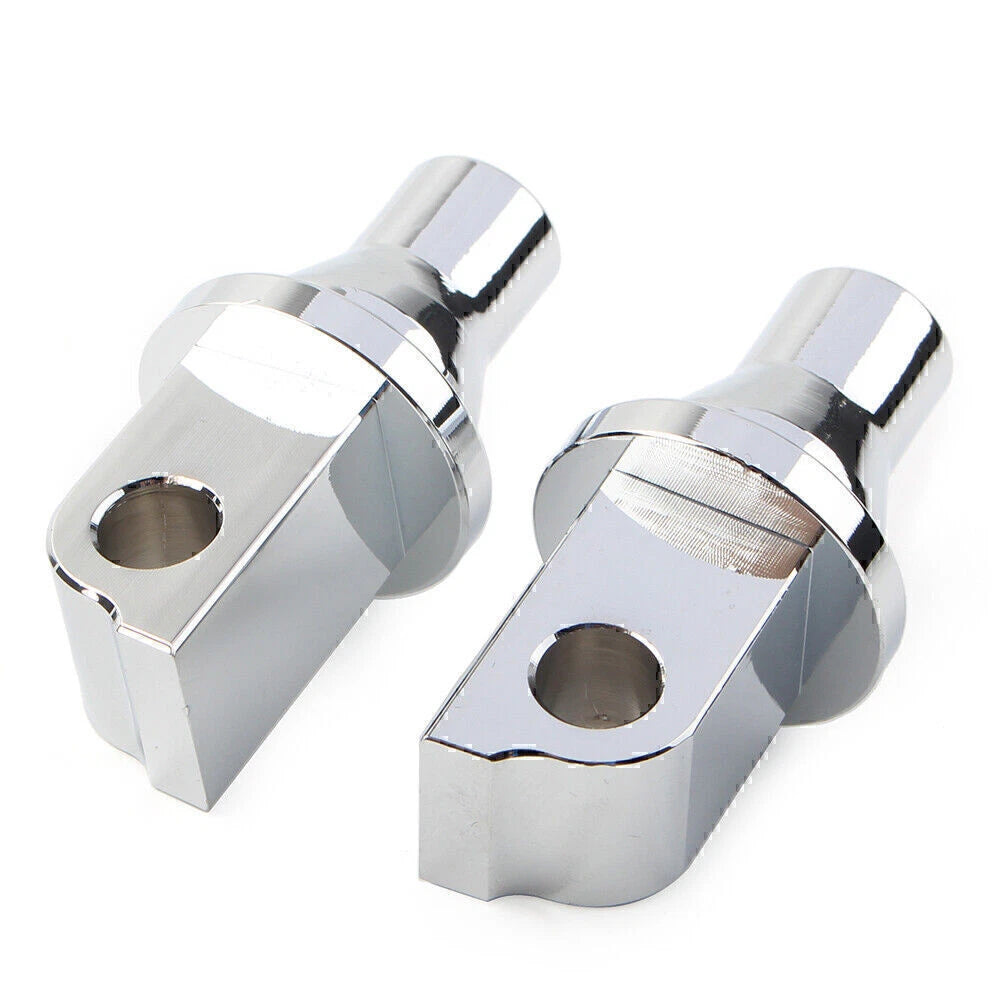 Chrome Front/Rear Tapered Foot Peg Adapters for Yamaha, Honda, VTX, Suzuki