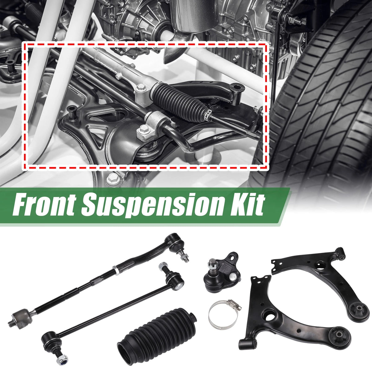 12pcs Front Suspension Control Arm Tie Rod End for Toyota Corolla (2003–2008)