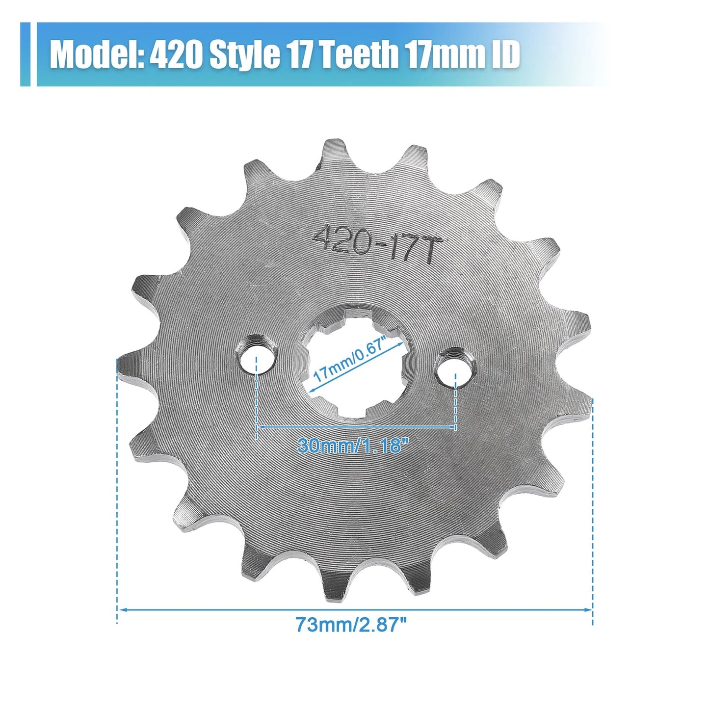 Sprocket 17T Front 17mm ID 420 Style for Dirt Pit Bike ATV