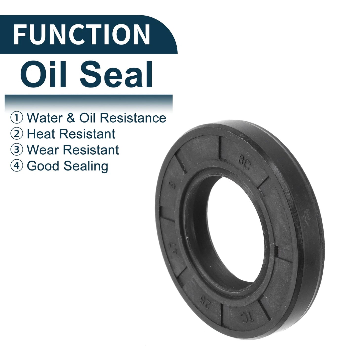 Oil Seal 5Pcs Seal Ring Rotary Shaft Seal NBR Rubber 25x47x8mm Black for Make Model