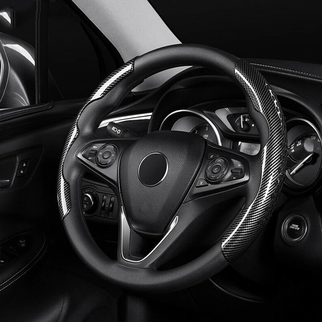 38cm Non-Slip Steering Wheel Cover for Car Black