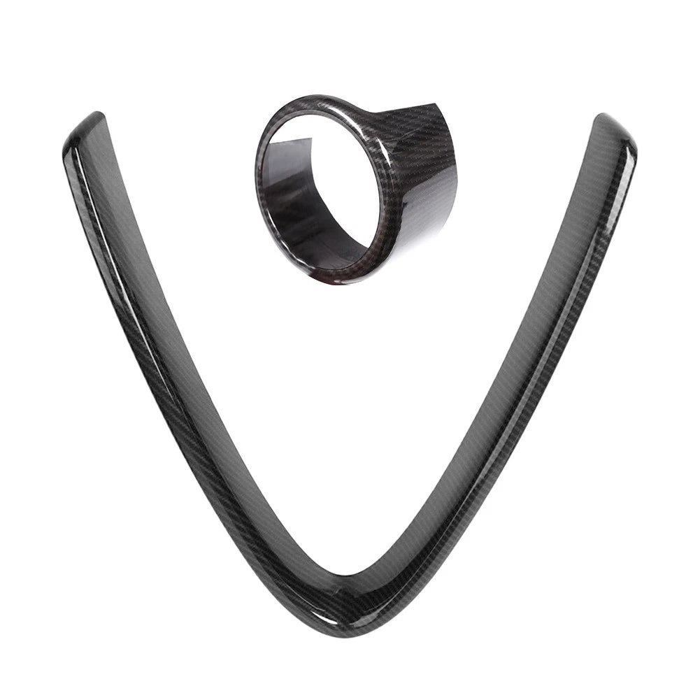 Carbon Fiber ABS Front Grille Cover & Logo Ring Trim for Alfa Romeo Stelvio (2017-2023)