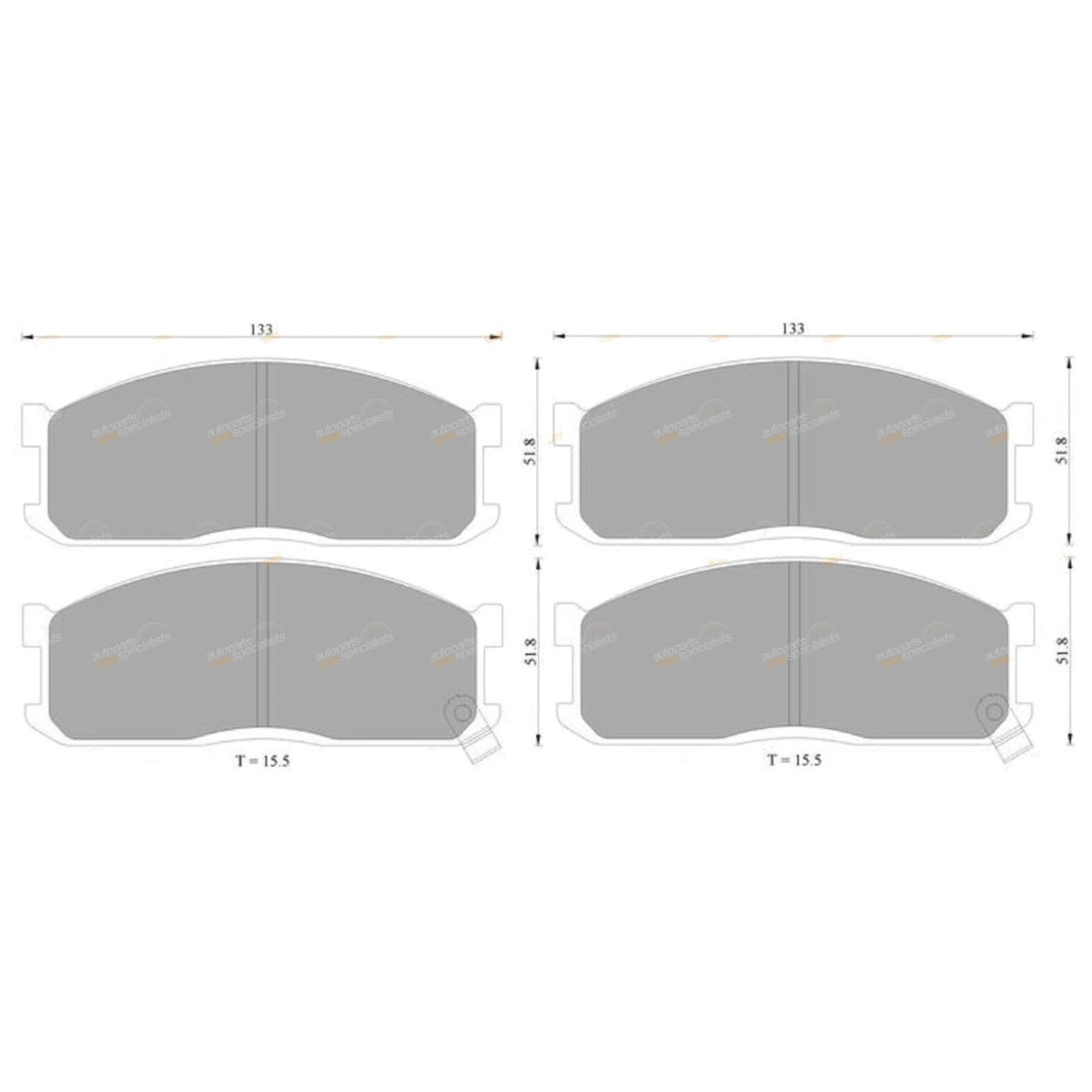 Front Disc Brake Pad Set for Ford Econovan SGMD 1.8L F8 (1984-1997)