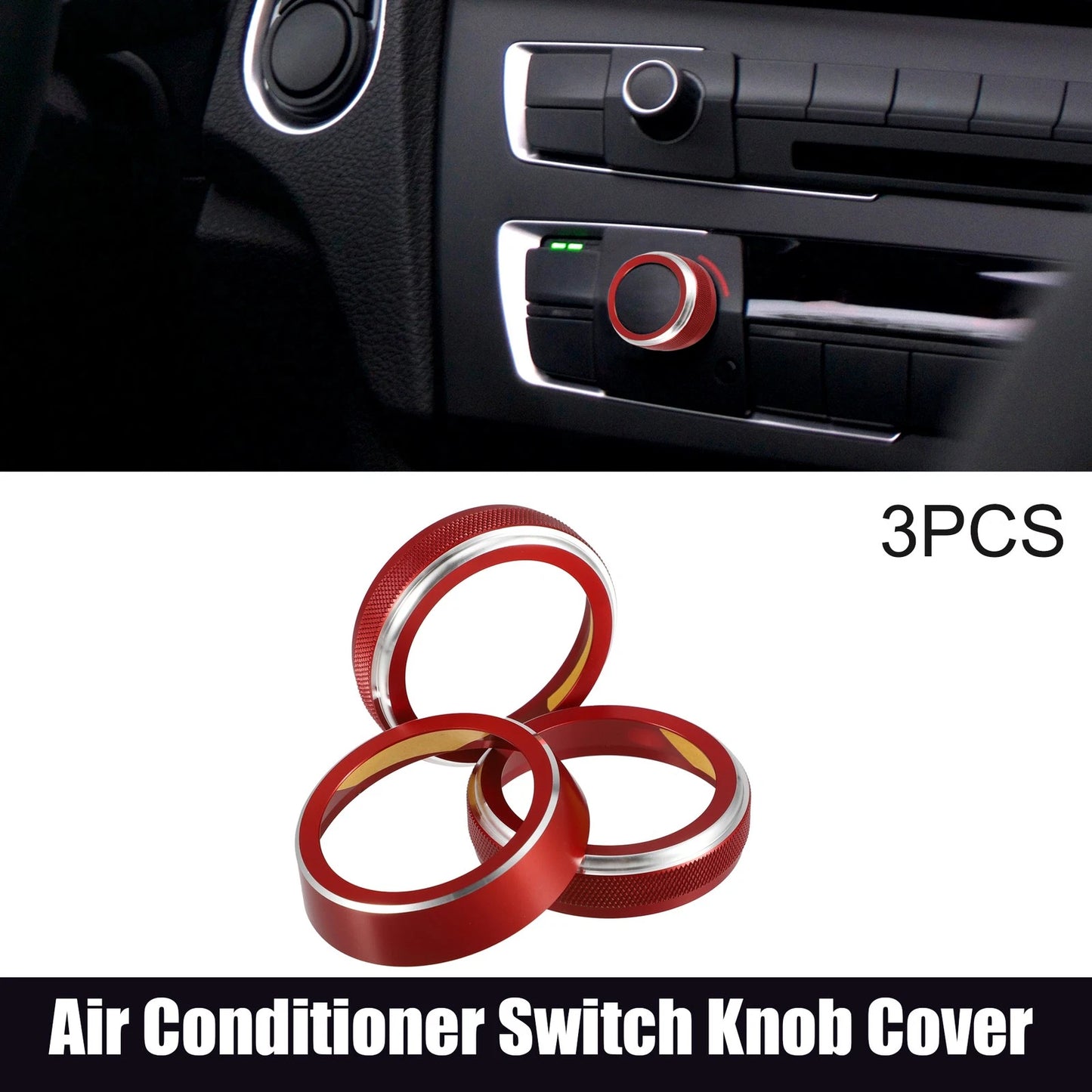3 x Car Air Conditioner Switch Knob Cover Rings for Suzuki JB64W JIMNY (2018-2023)