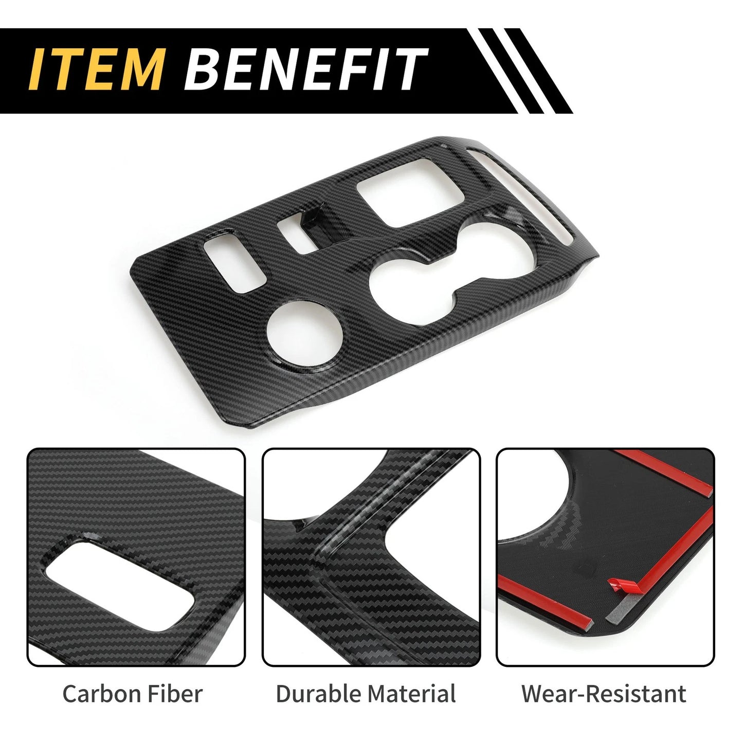 Carbon Fiber Gear Shift Frame Panel Cover Trim for Ford Ranger (2023-2024)