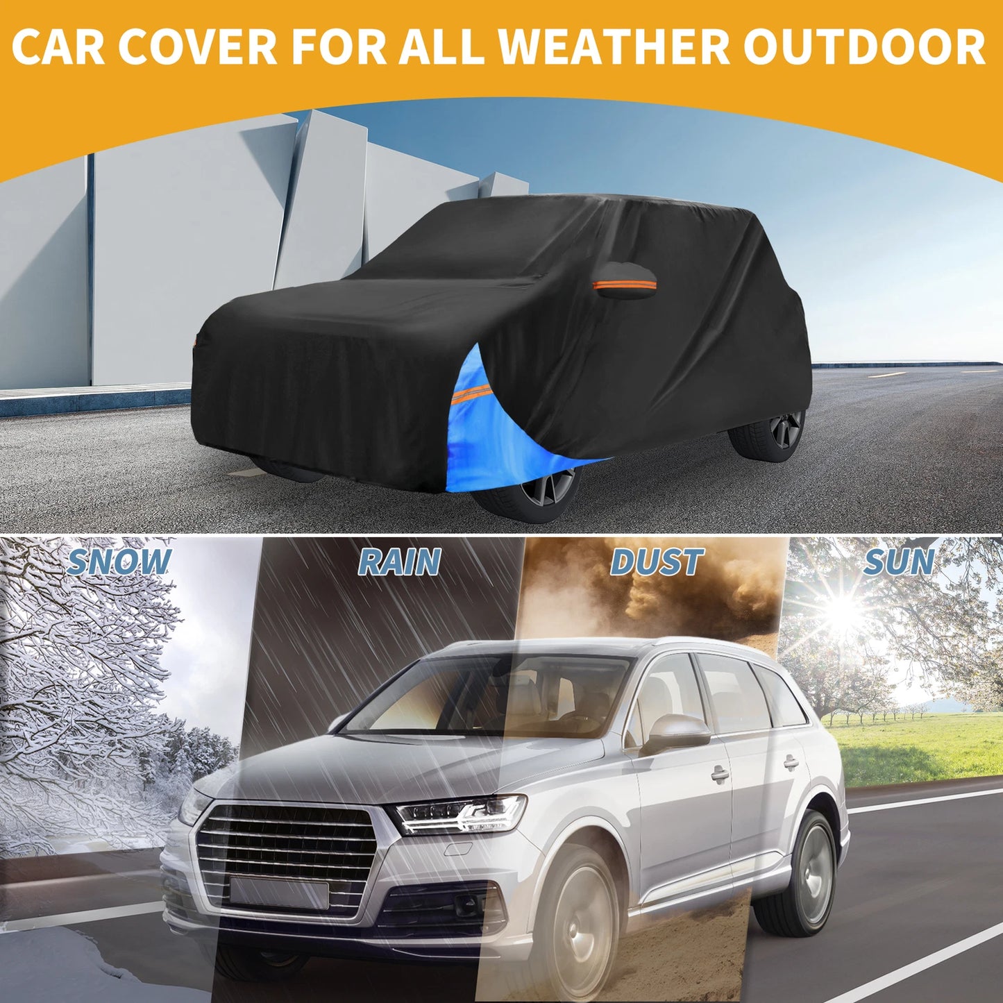Waterproof All Weather Car Cover for BMW Mini Cooper (2002-2021) Black 210D-PU