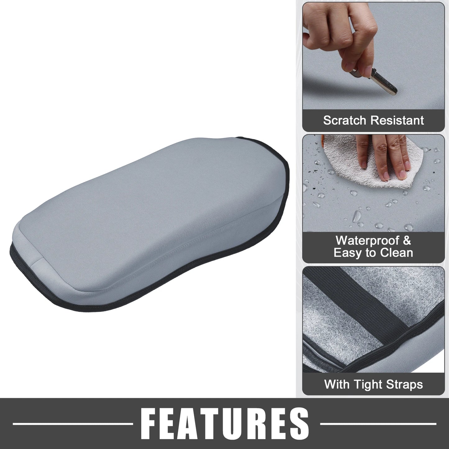 Center Console Cover Pad for Chevrolet Blazer - Faux Leather Neoprene Gray