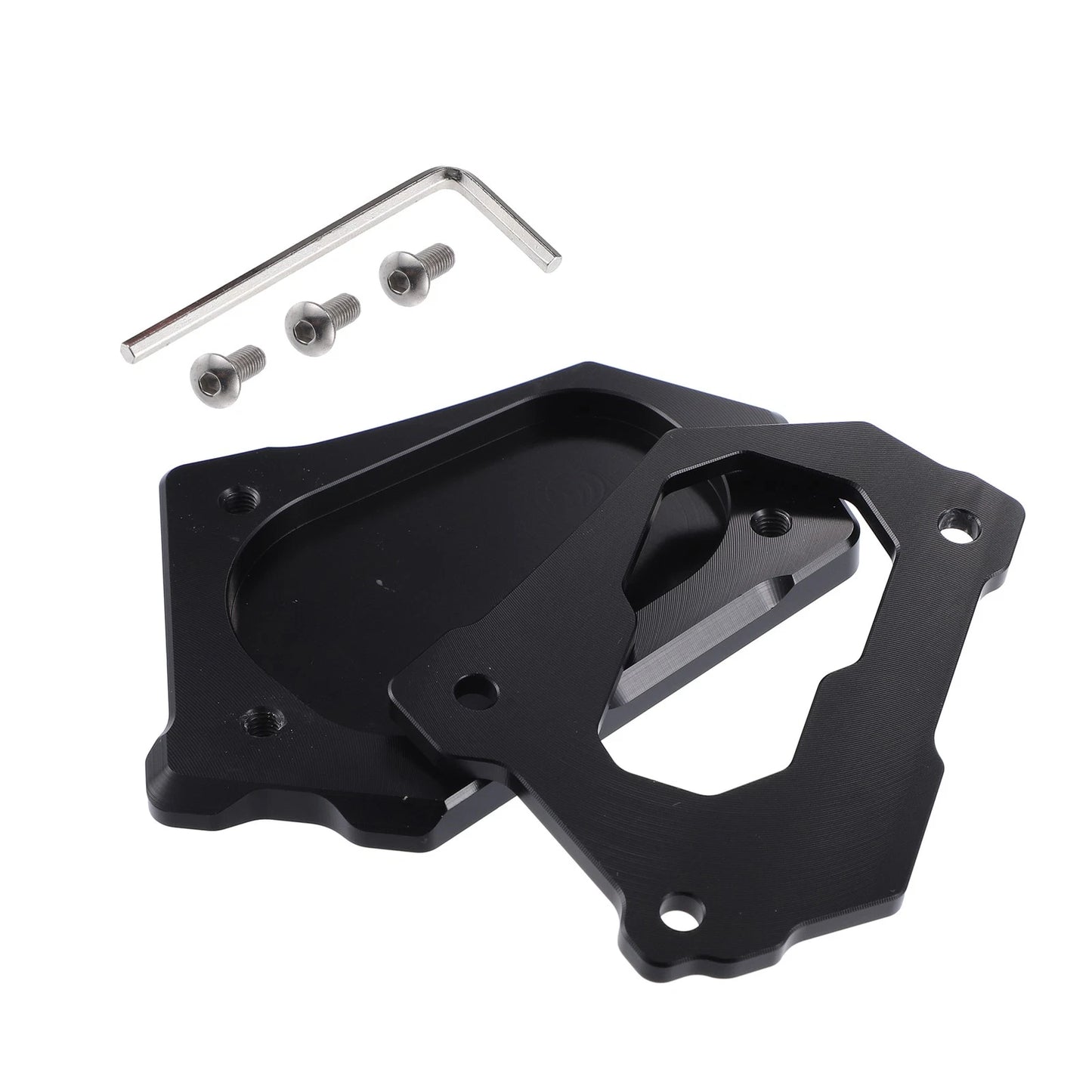 Aluminum Alloy Kickstand Plate Pad for BMW R1250GS 2018-2019 (Black)