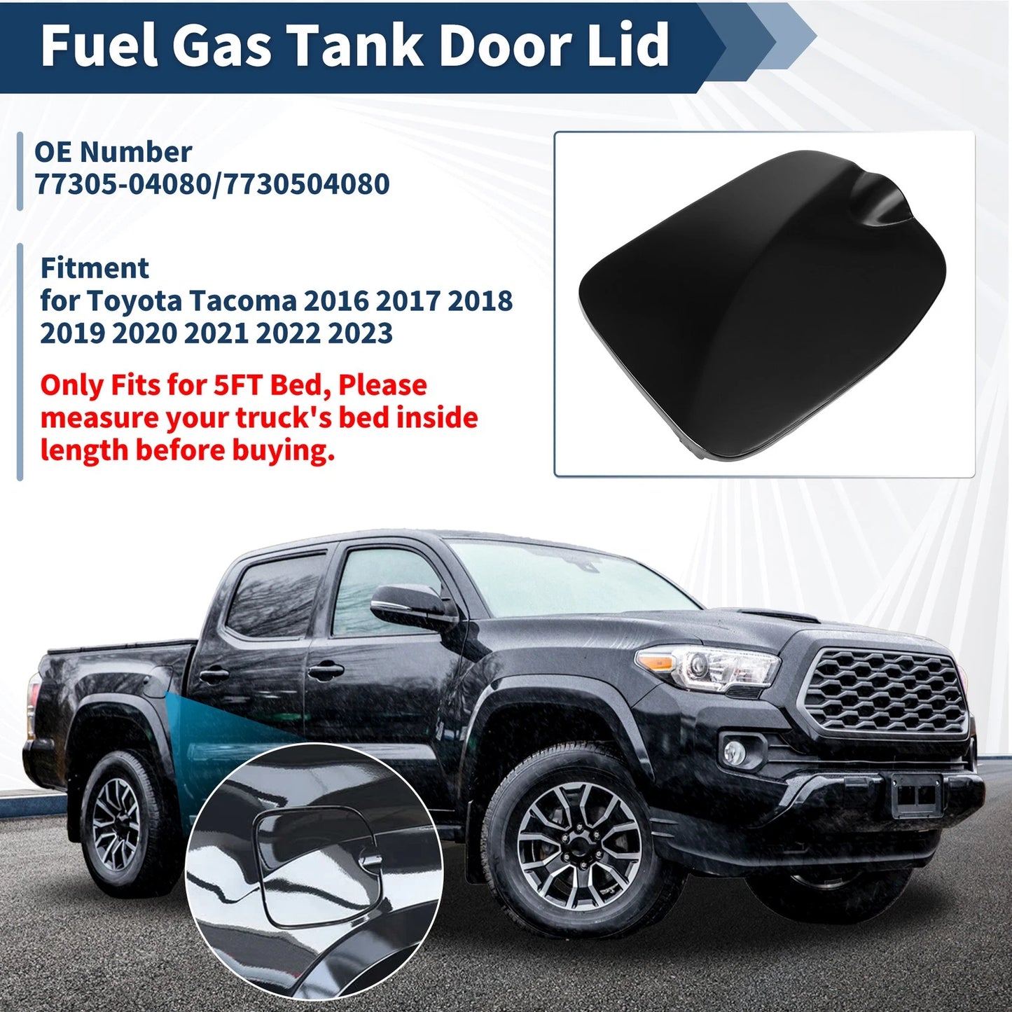 Fuel Tank Door for Toyota Tacoma 2016-2023 Gas Filler Door 2 x Covers