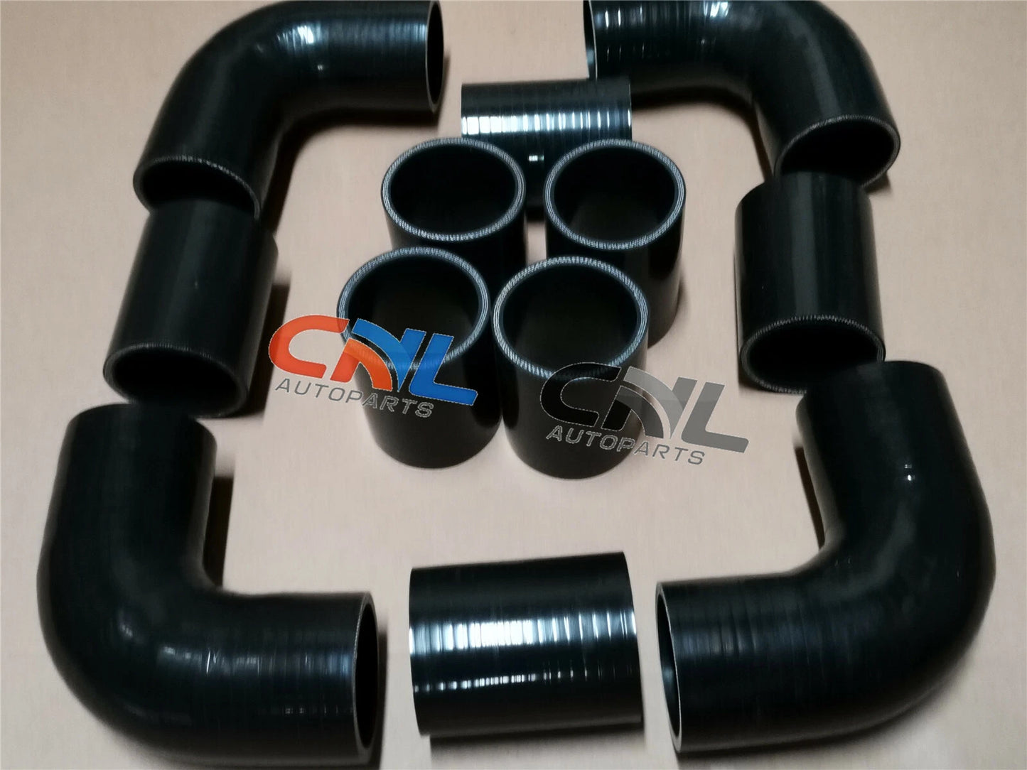 2.25" Aluminum Turbo Piping Kit + Black Hose for Universal