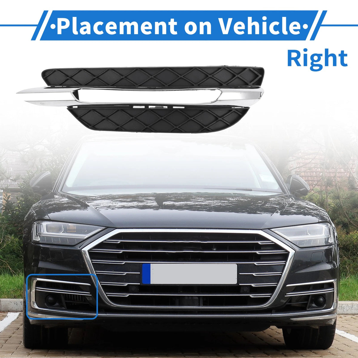 Front Right Fog Light Grill for Mercedes-Benz C300 (2011-2013)