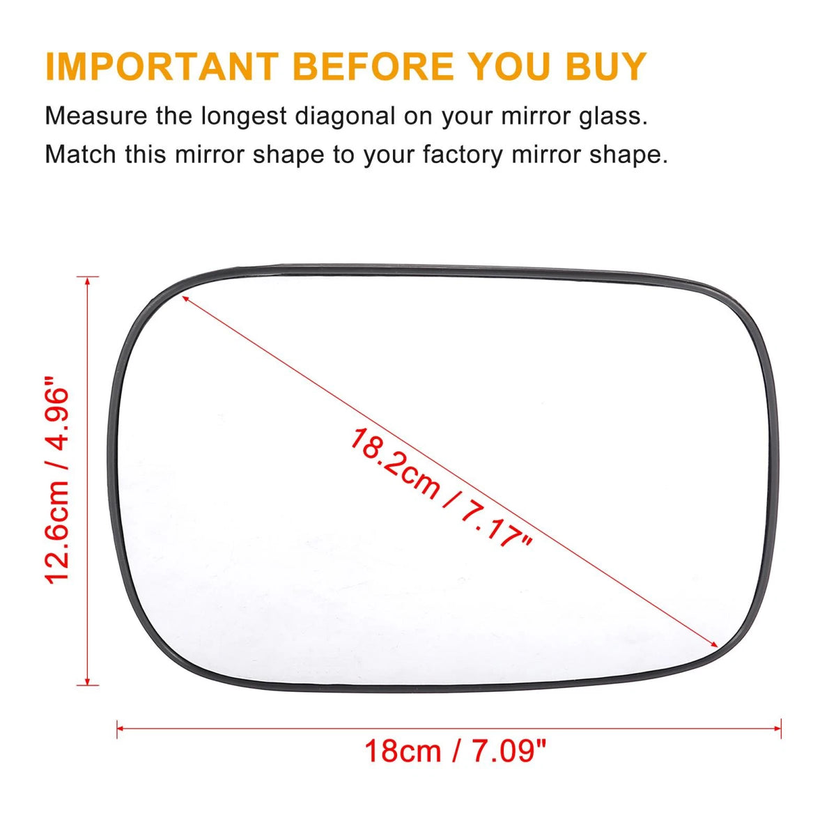 Heated Right Side Rearview Mirror Glass for Volvo XC70 XC90 (2001-2006)