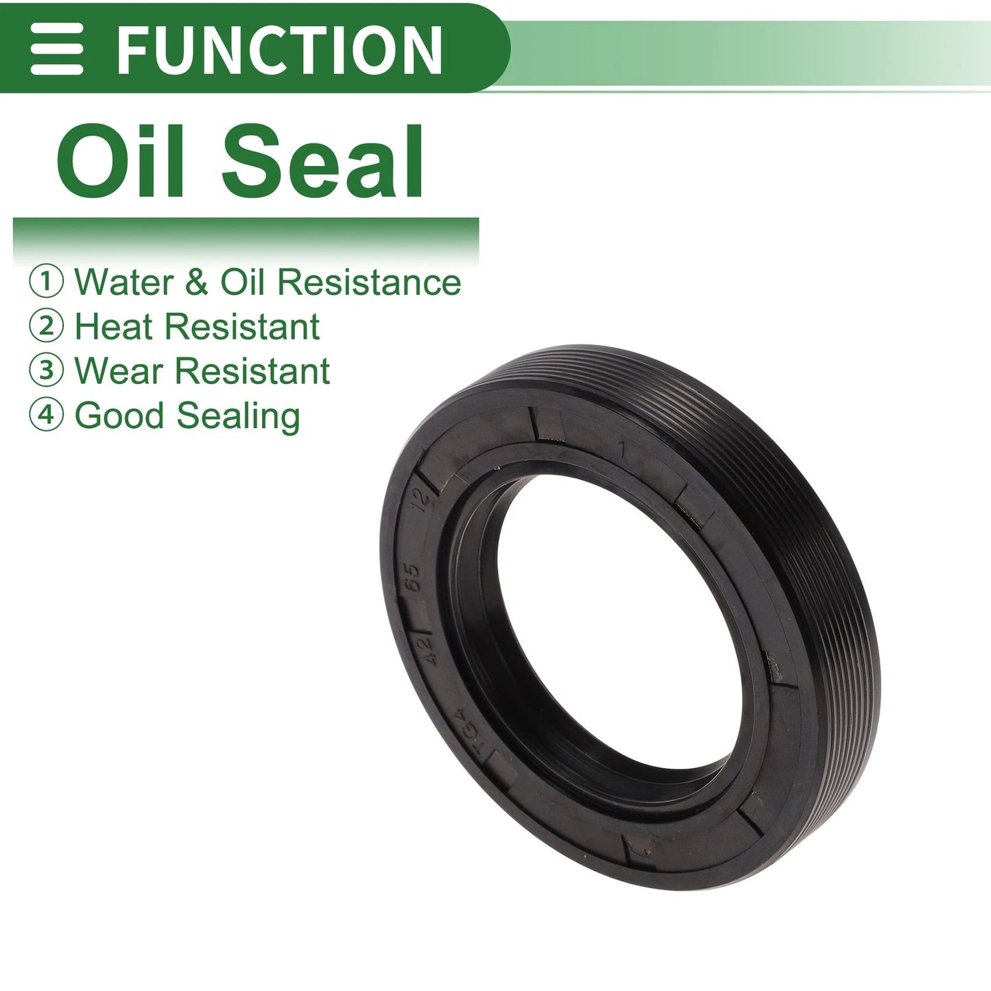Oil Seal 42x65x12mm NBR Rubber High-Pressure Black 5 Pcs