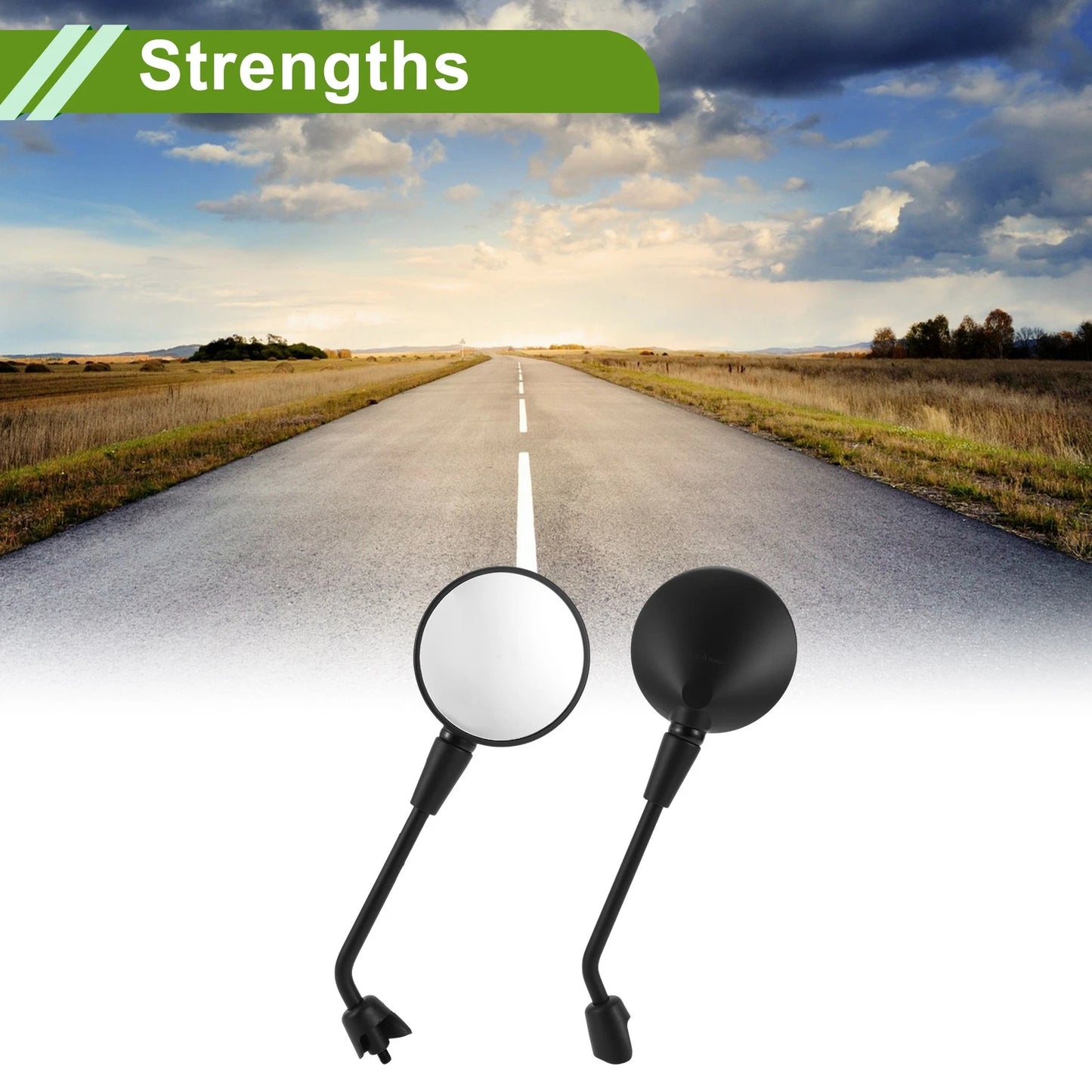 Rear View Mirrors M8 for Motorcycle Round Handlebar Mirrors Black Iron Plastic