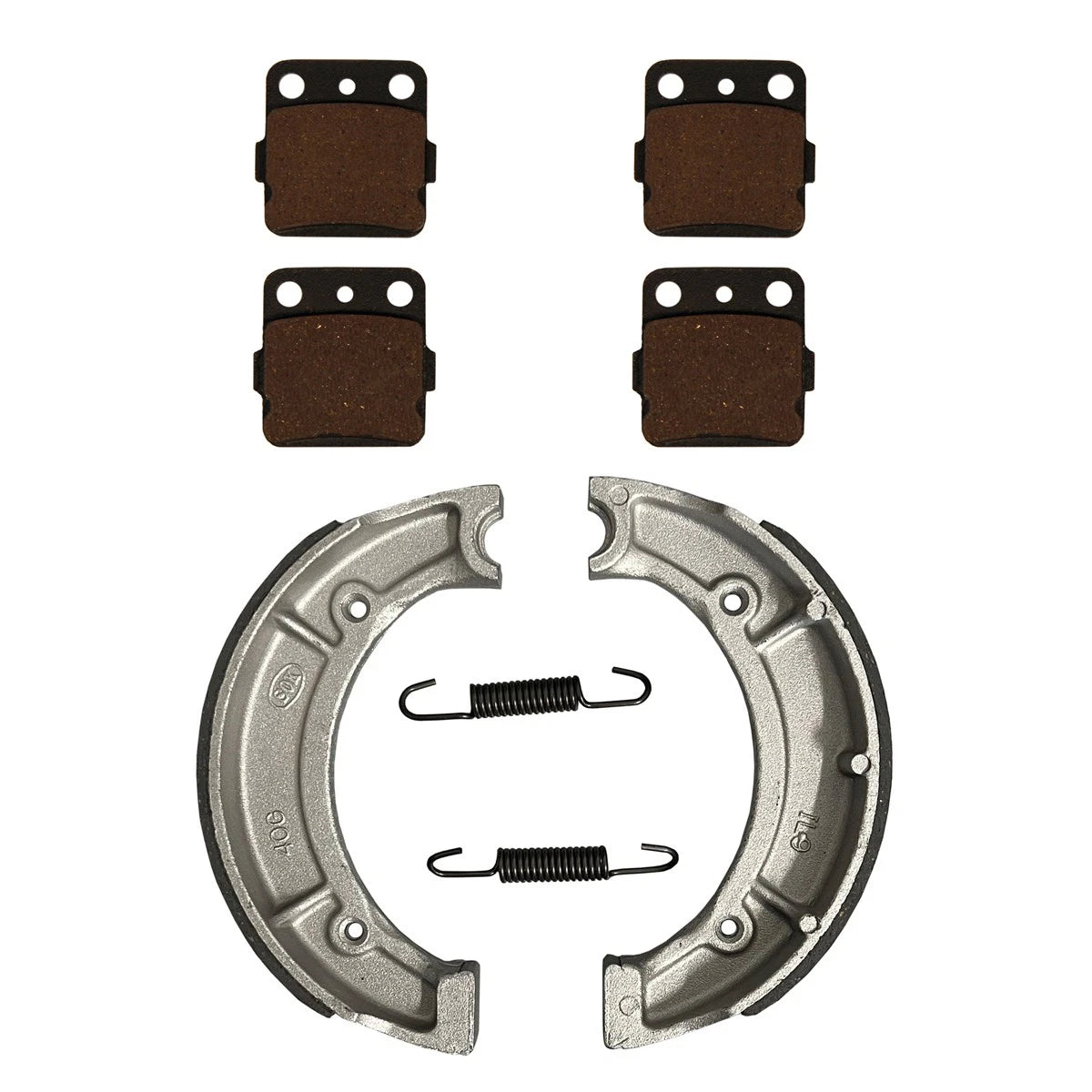2x Front Brake Pads & Rear Brake Shoes for Yamaha Grizzly 600 4x4 (1998–2001)