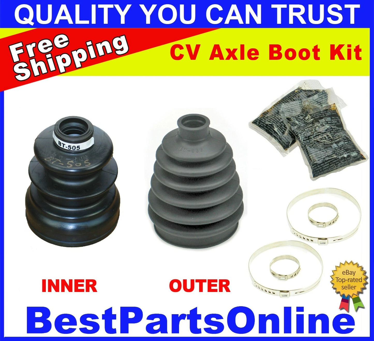 2 x CV Axle Boot Kit Inner & Outer for Mitsubishi Lancer Evolution (2003–2006)