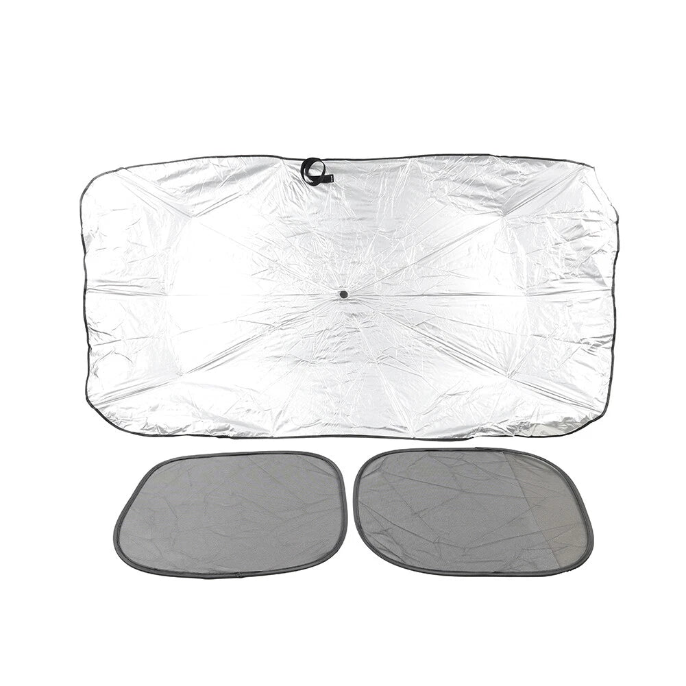 Silver Front Window Sun Shade Visor Cover for Car Windshield (Fits Most Cars)