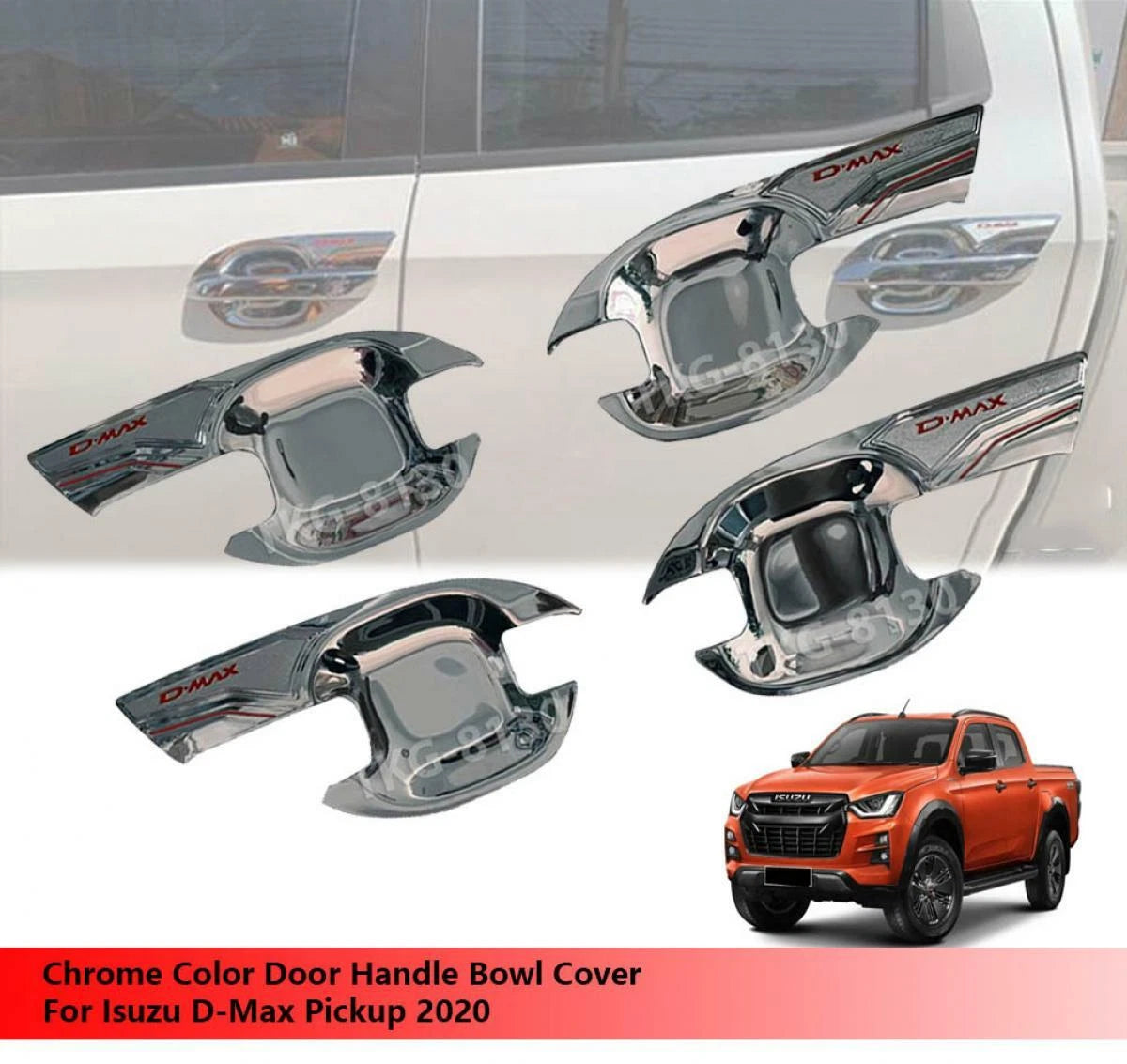 Chrome Door Handle Bowl Cup Cover for Isuzu D-Max (2020)