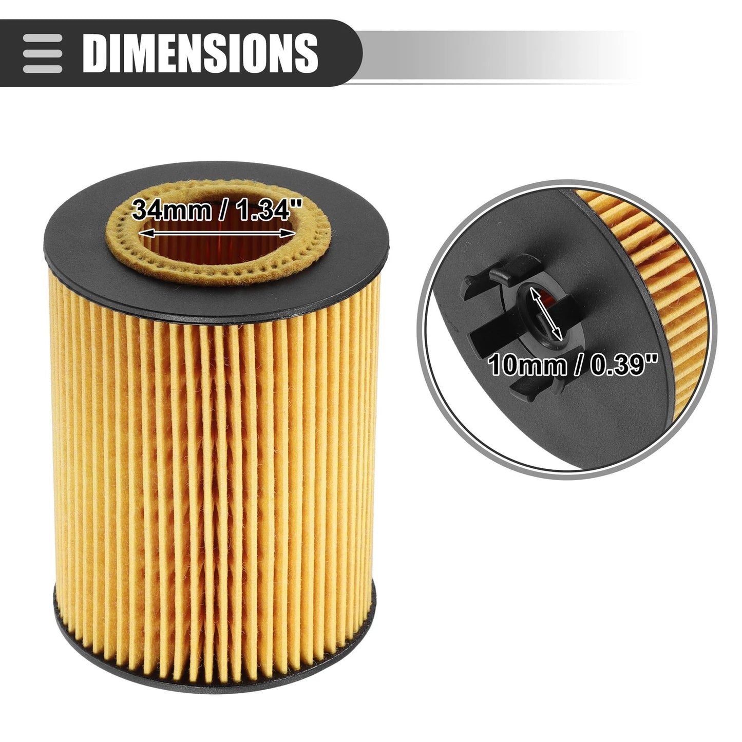 Engine Oil Filters Set for BMW 545i 645Ci 745i (2004-2006) with Gasket