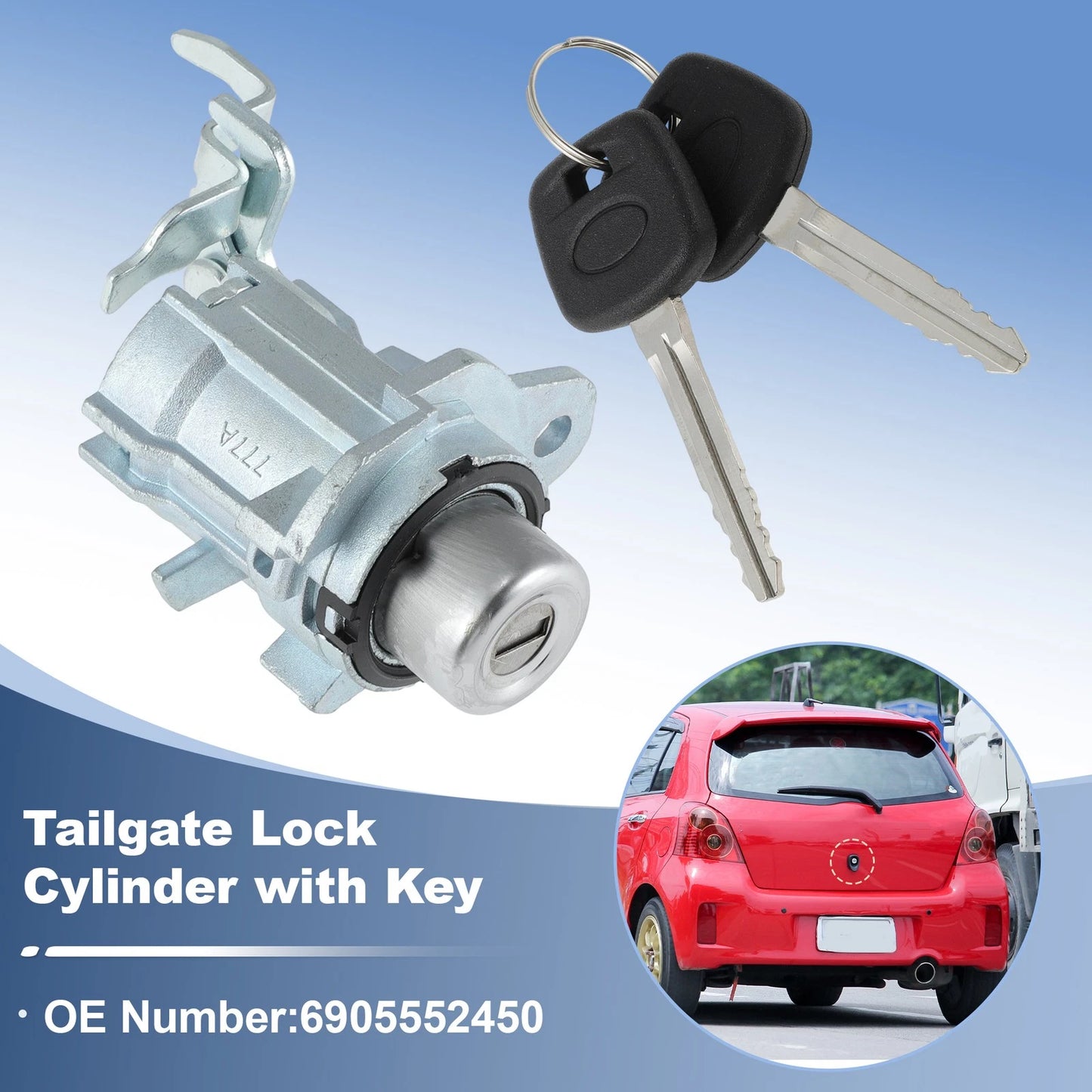 Trunk Door Lock Cylinder with Keys for Toyota Yaris (2007–2011)