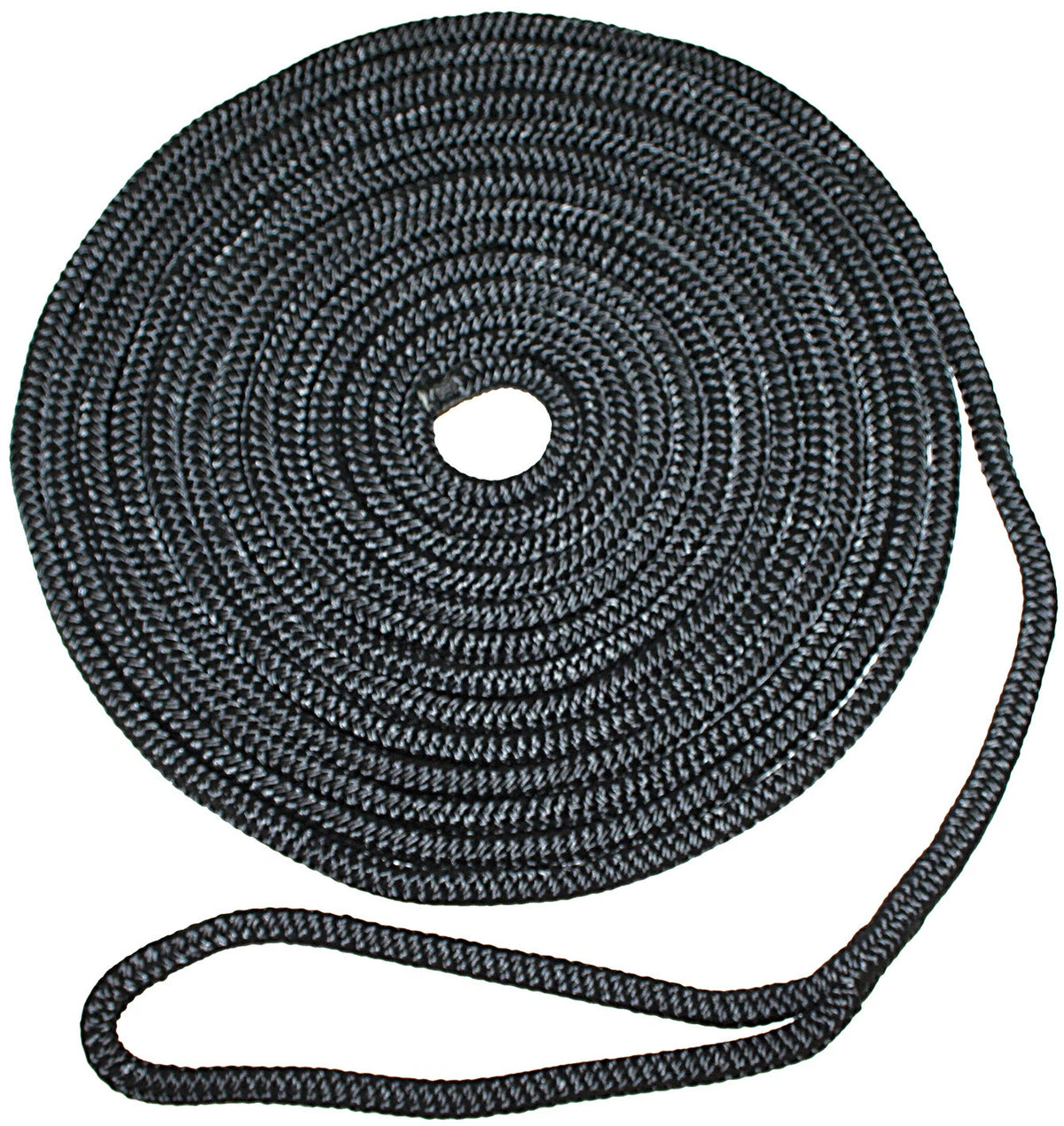 Boat Dock Line 16mm x 10m Spliced Black Braided Nylon with 300mm Eye