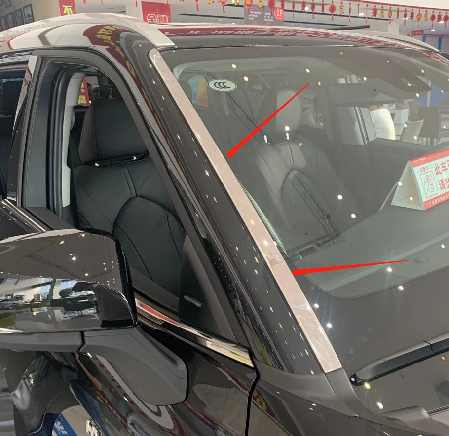 Front Windshield Molding Cover Trim 2 x Steel for Toyota Highlander (2020-2023)