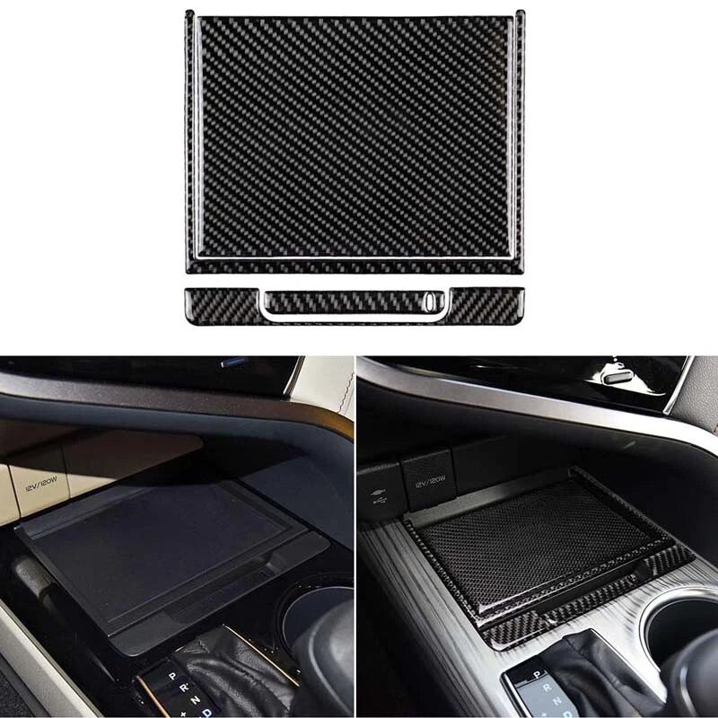 4pcs Car Carbon Fiber Center Storage Box Cover Trim Fit for Toyota Camry 2018+