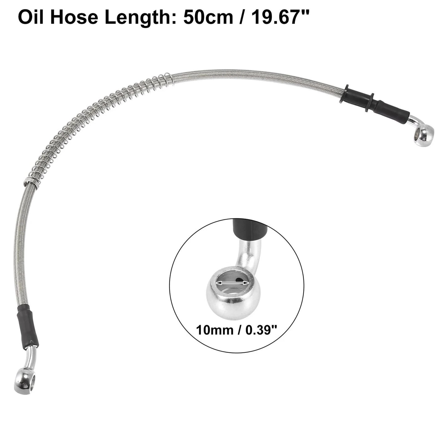 50cm 19.67 Motorcycle Brake Clutch Oil Hose Hydraulic Silver Tone Motorcycle