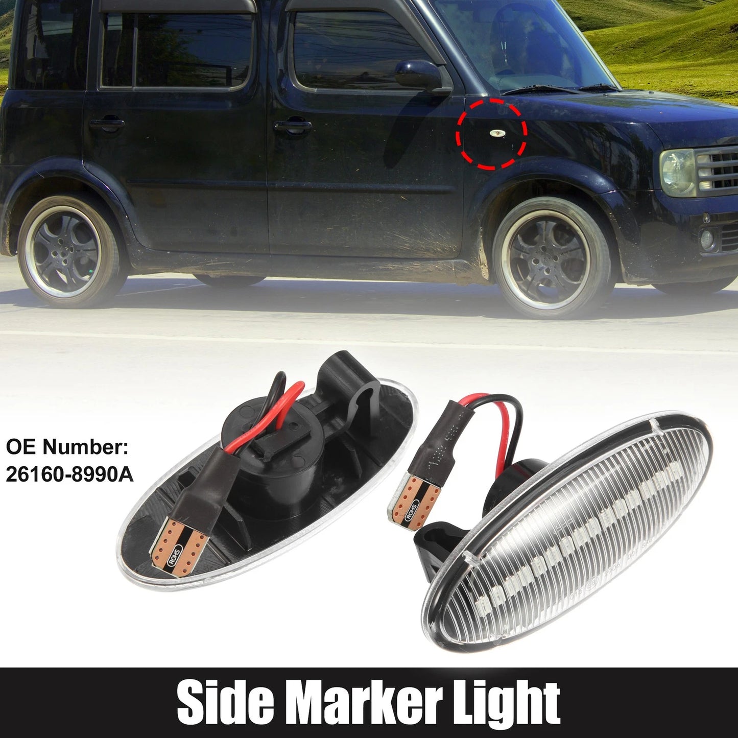 Clear Side Marker Lights Assembly for Nissan (2000-2006)