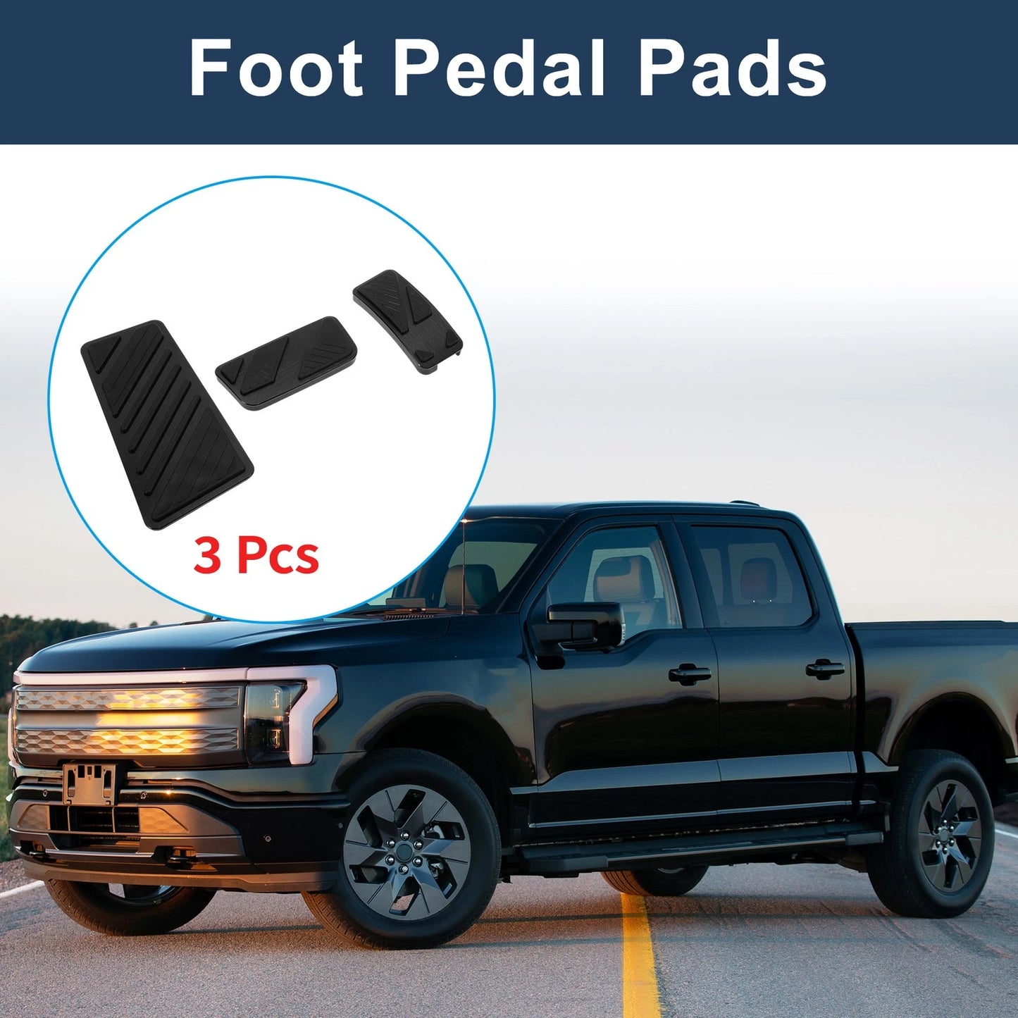 3 x Automatic Foot Accelerator Pedal Covers for Ford Ranger (2024) Black