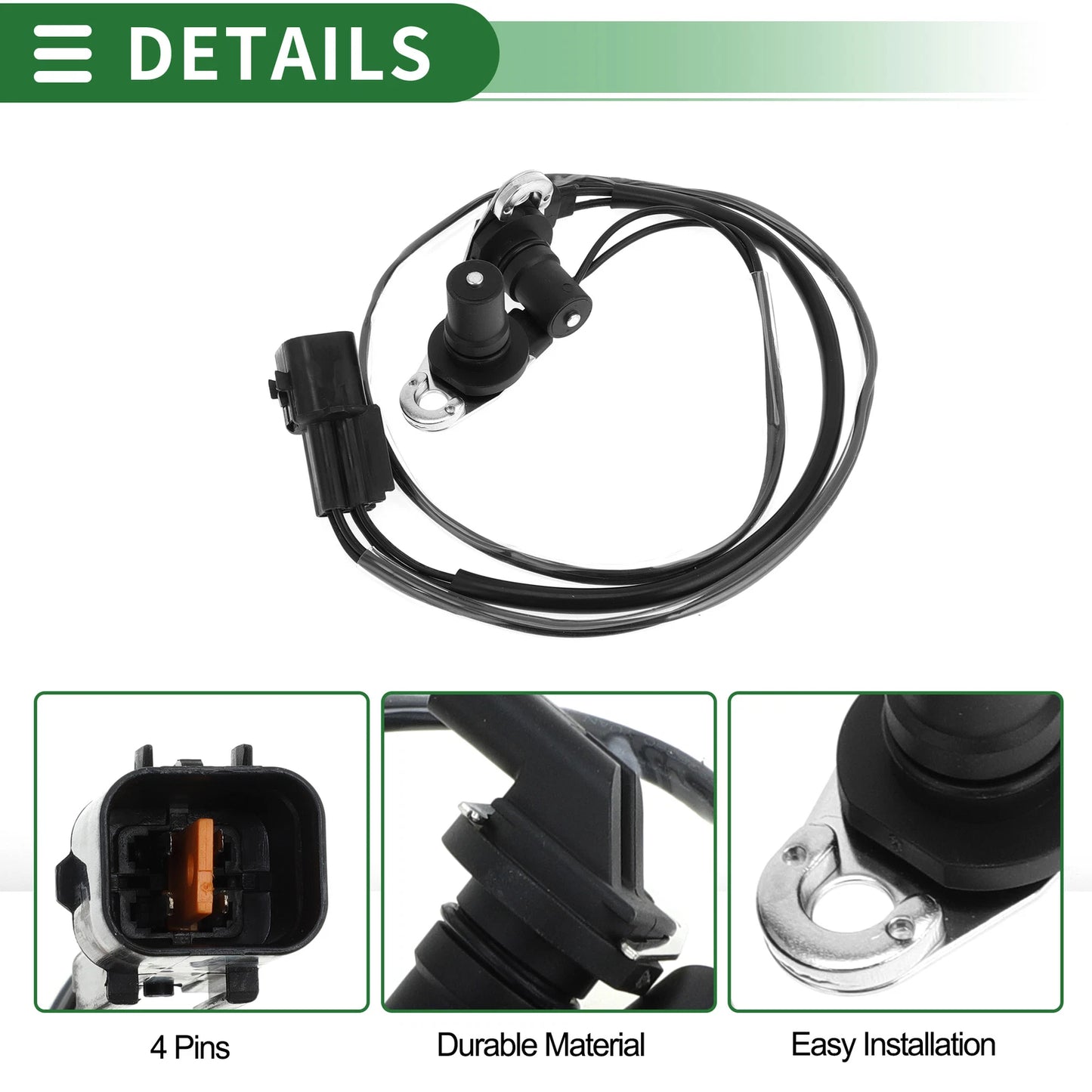 Generator Speed Sensor for Mitsubishi Galant (1993-1997) 1 Pc Black