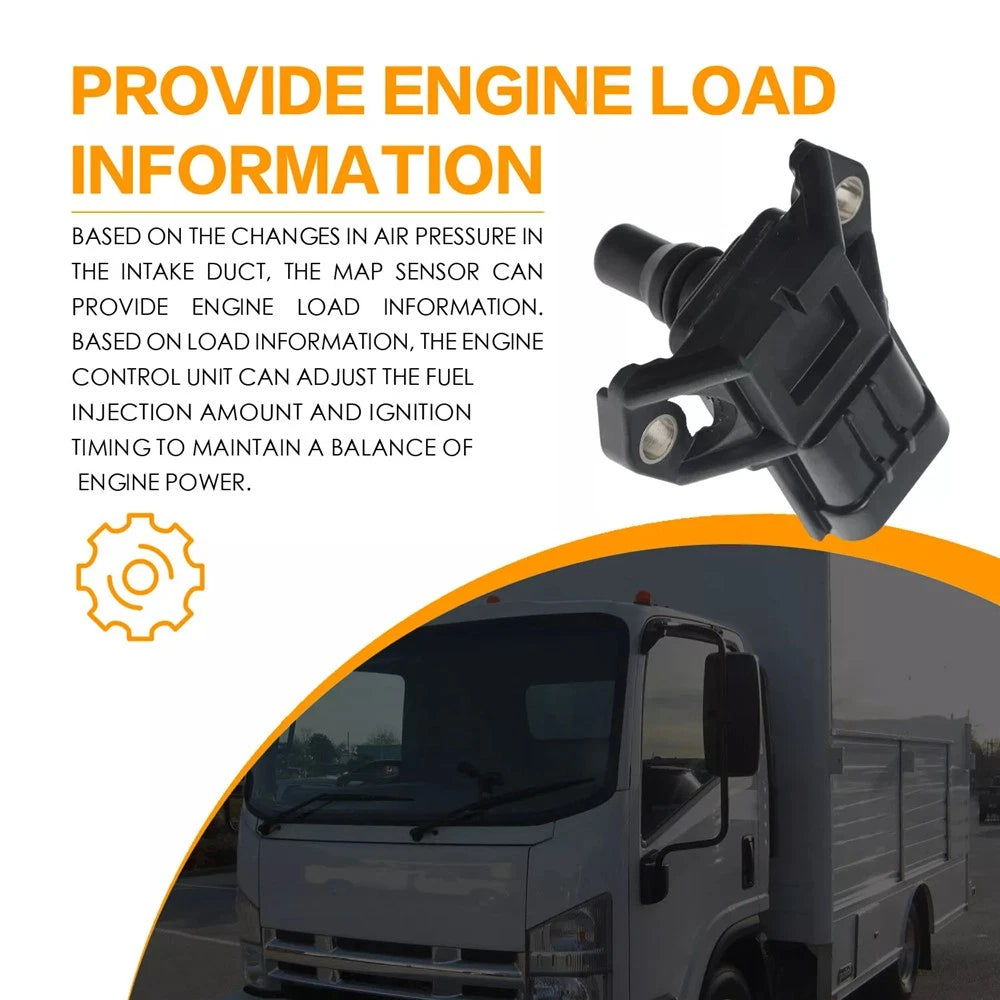 MAP Sensor for Isuzu NPR NPR-HD NRR NQR 4HK1 & Chevy (2004-2023)
