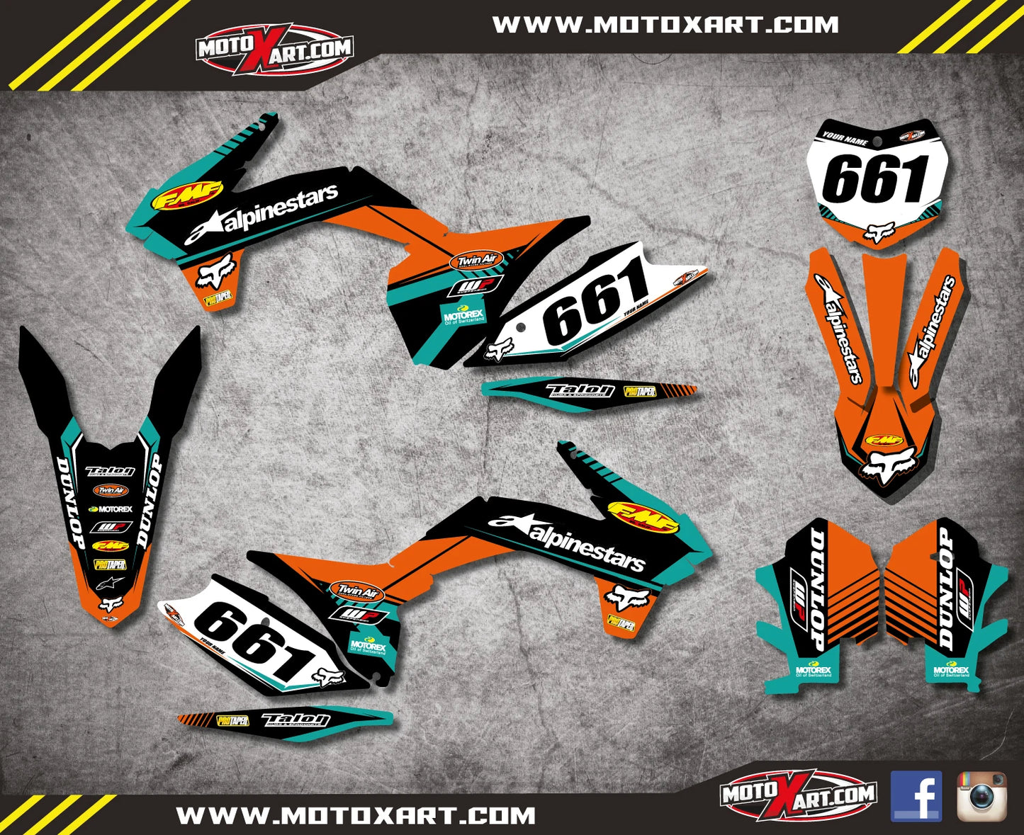 Custom Graphics Full Sticker Kit for KTM SXF (2013-2015)