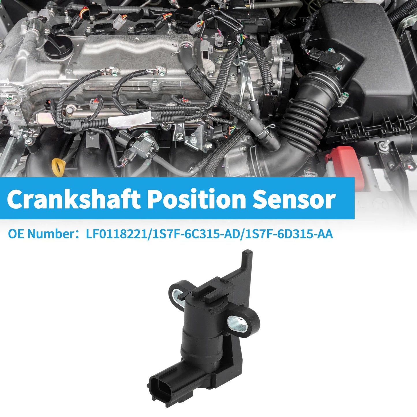 Crankshaft Position Sensor for Ford C-Max 1.8 (2007-2010) 1 Pc Black