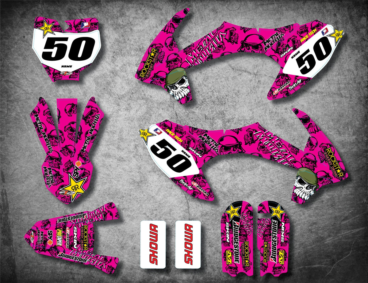Custom Graphic Kit METAL PINK STYLE Stickers for KTM 50 SX (2016-2020)